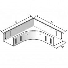 Kabelbaan Horizontale bocht 60 x 150 VER_B90X60X150