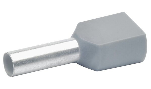 Klauke Dubbele adereindhuls geisoleerd 2x0,75 mm 100 st. Grijs  870/8