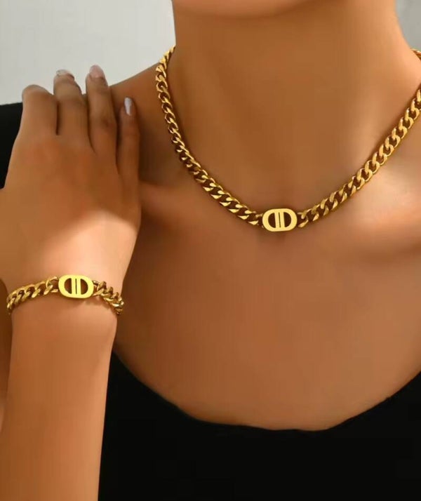 Collier et bracelet en acier inoxydable