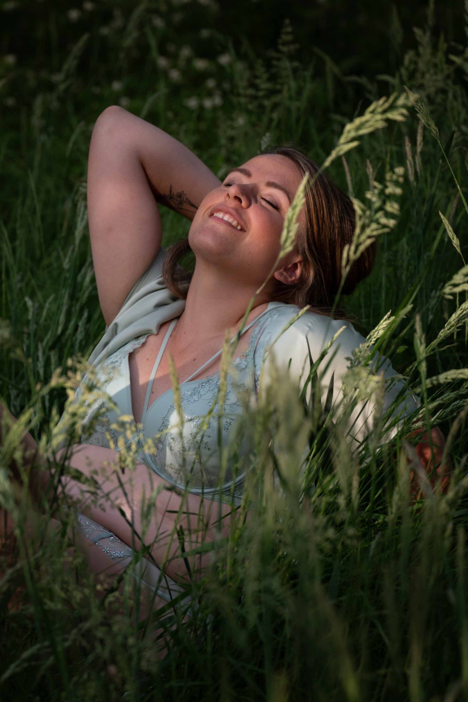 Boudoir foto natuur pasteltint mintgroen