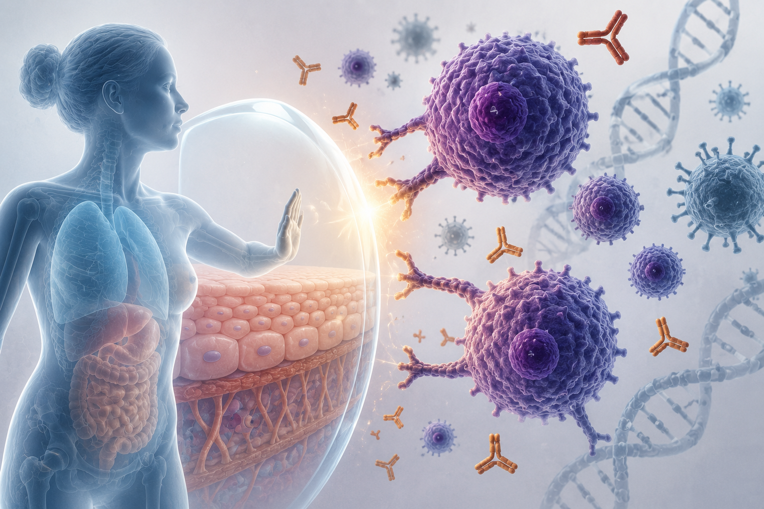 Illustration du fonctionnement d’une maladie auto-immune, où le système immunitaire attaque par erreur les tissus sains de l’organisme au lieu de le protéger.