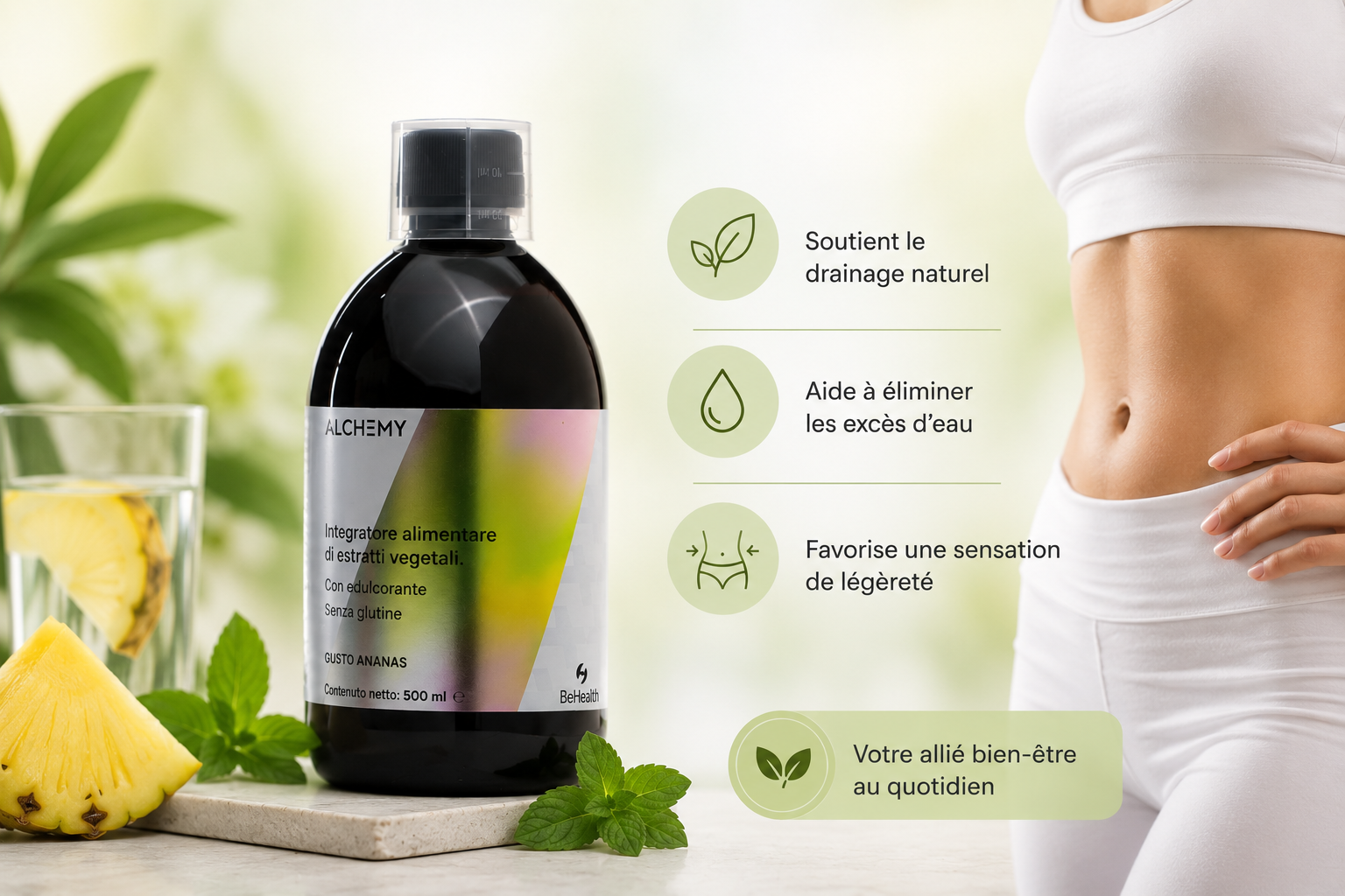 Rei Dren, complément alimentaire pour favoriser le drainage naturel, réduire la rétention d'eau et retrouver une sensation de légèreté au quotidien.