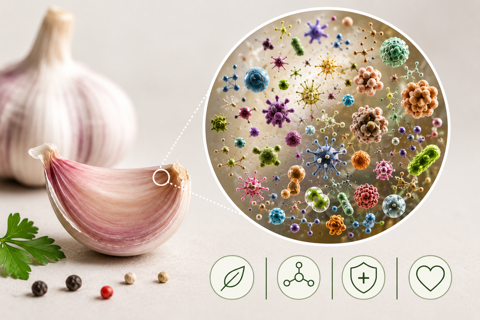 Une gousse d’ail contient plus de 2 200 composés bioactifs encore largement méconnus par la science.