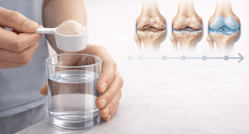 Collagène articulations genou cartilage régénération mobilité arthrose complément collagène hydrolysé