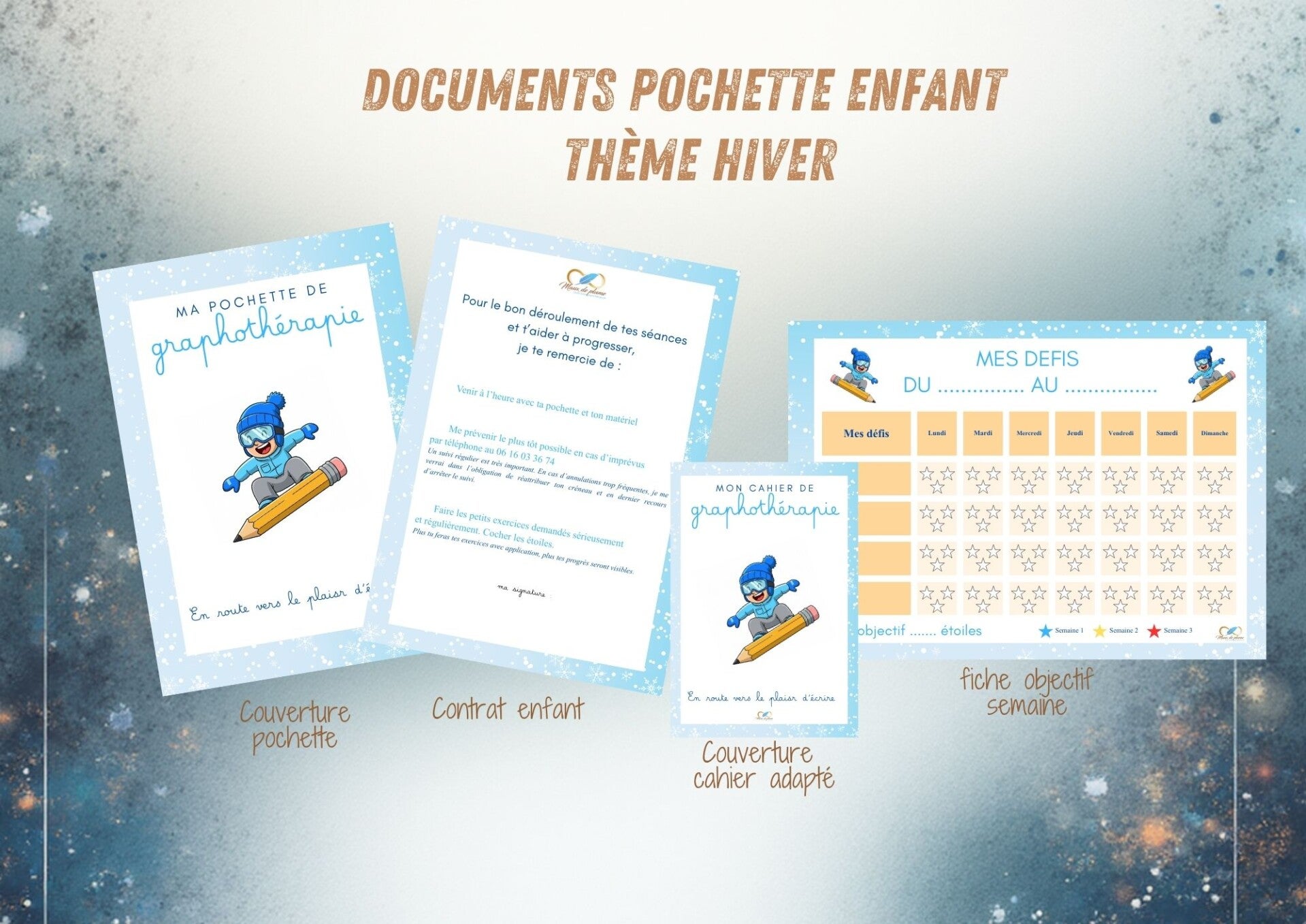 Documents pochette thème hiver