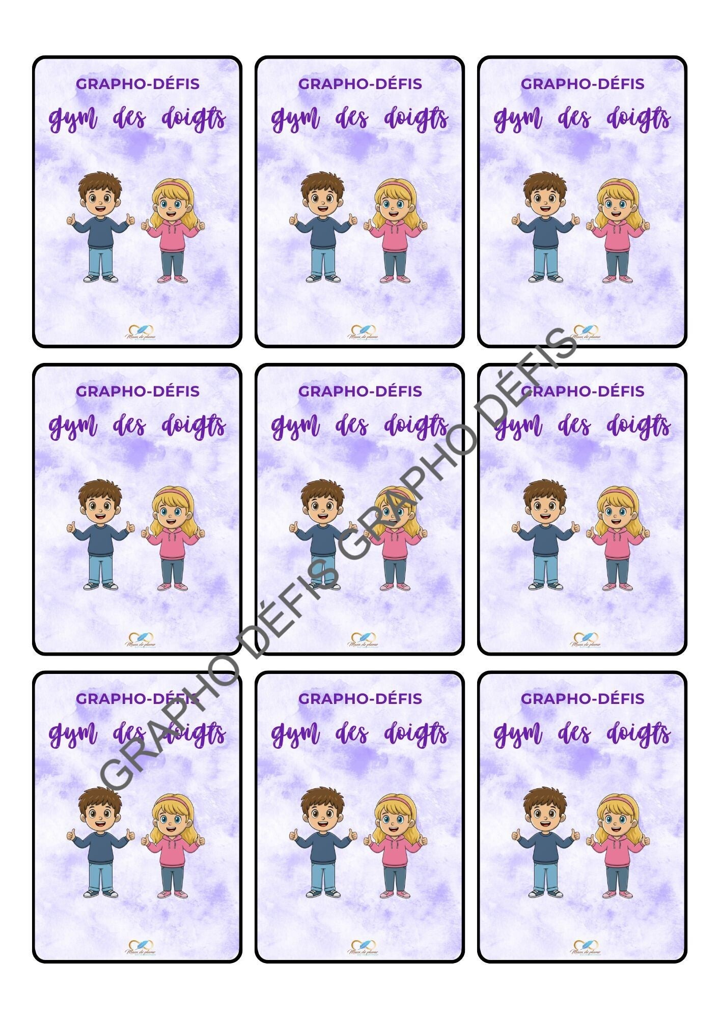 Carte gym des doigts