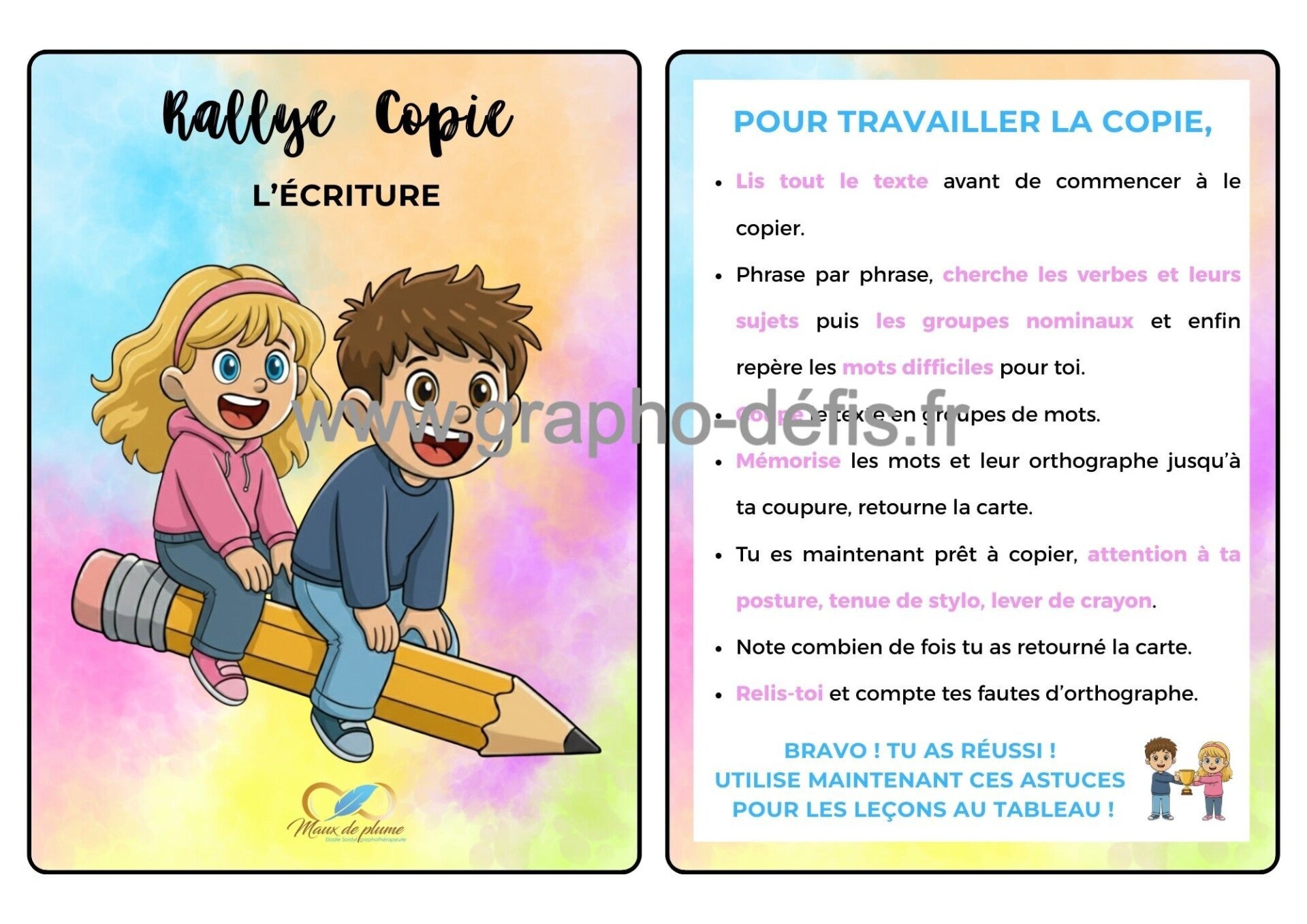 Rallye copie écriture