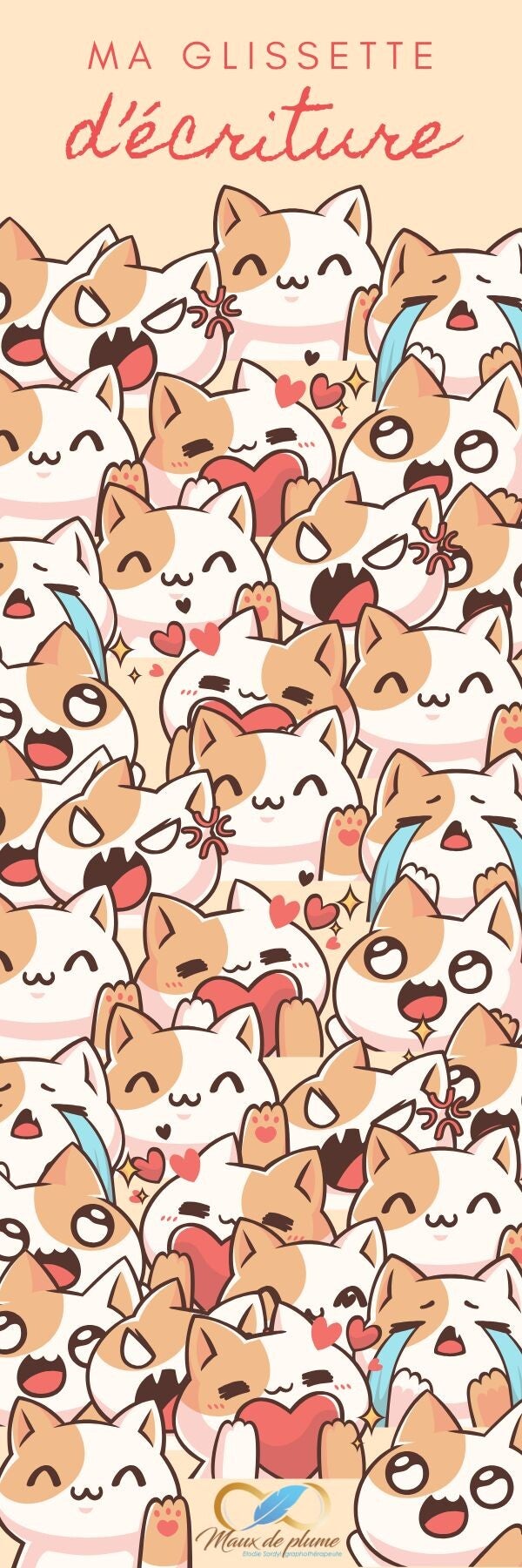 Marque page glissette gaucher thème Animaux familiers