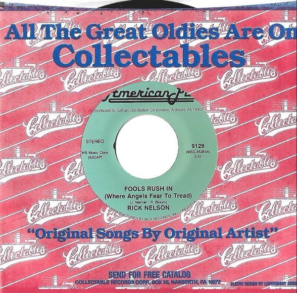 Rick Nelson - Fools Rush In b/w For You 45 RPM Jukebox Vinyl Record (New)