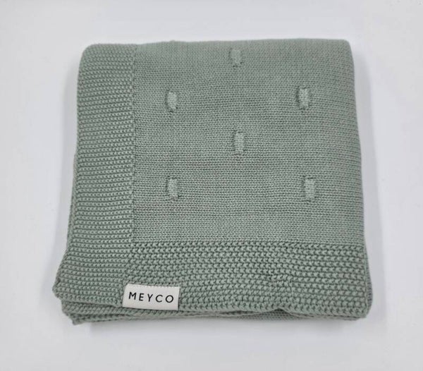 Meyco Deken Knots Stone Green