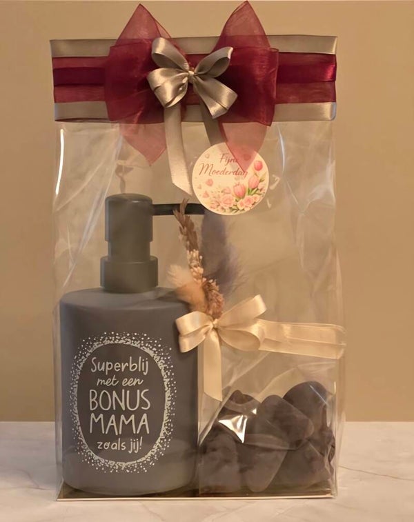 Moederdag Geschenk Bonus Mama met Zeeppomp & Cuberdons