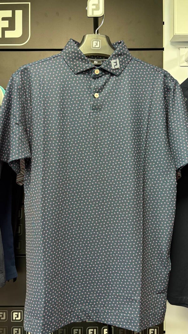 FJ Bounce Printed Polo - Navy/Orange