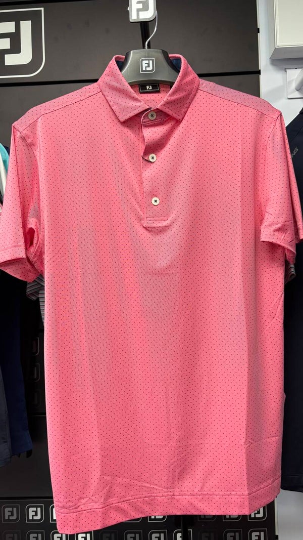 FJ Printed Polo - Pink/Navy