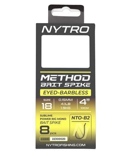Nytro,NTO-B2Barbless Method Bait Spike 4/ 10  cm  amo "12 (baionetta) )