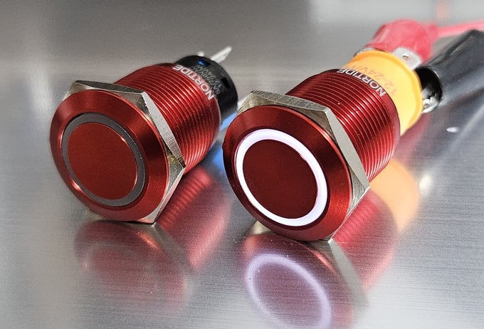 Emergency stop Red housing pushbutton with white LED 5V 12V 24V