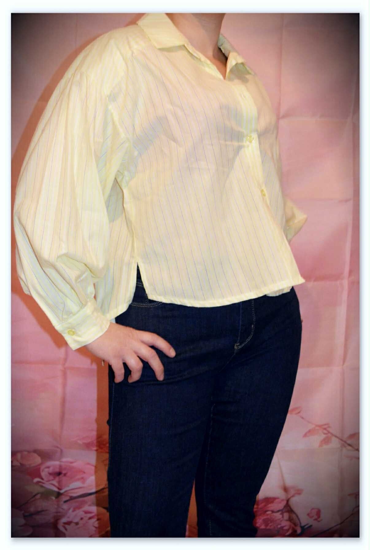 Chemise à Rayures avec Manches Bouffantes