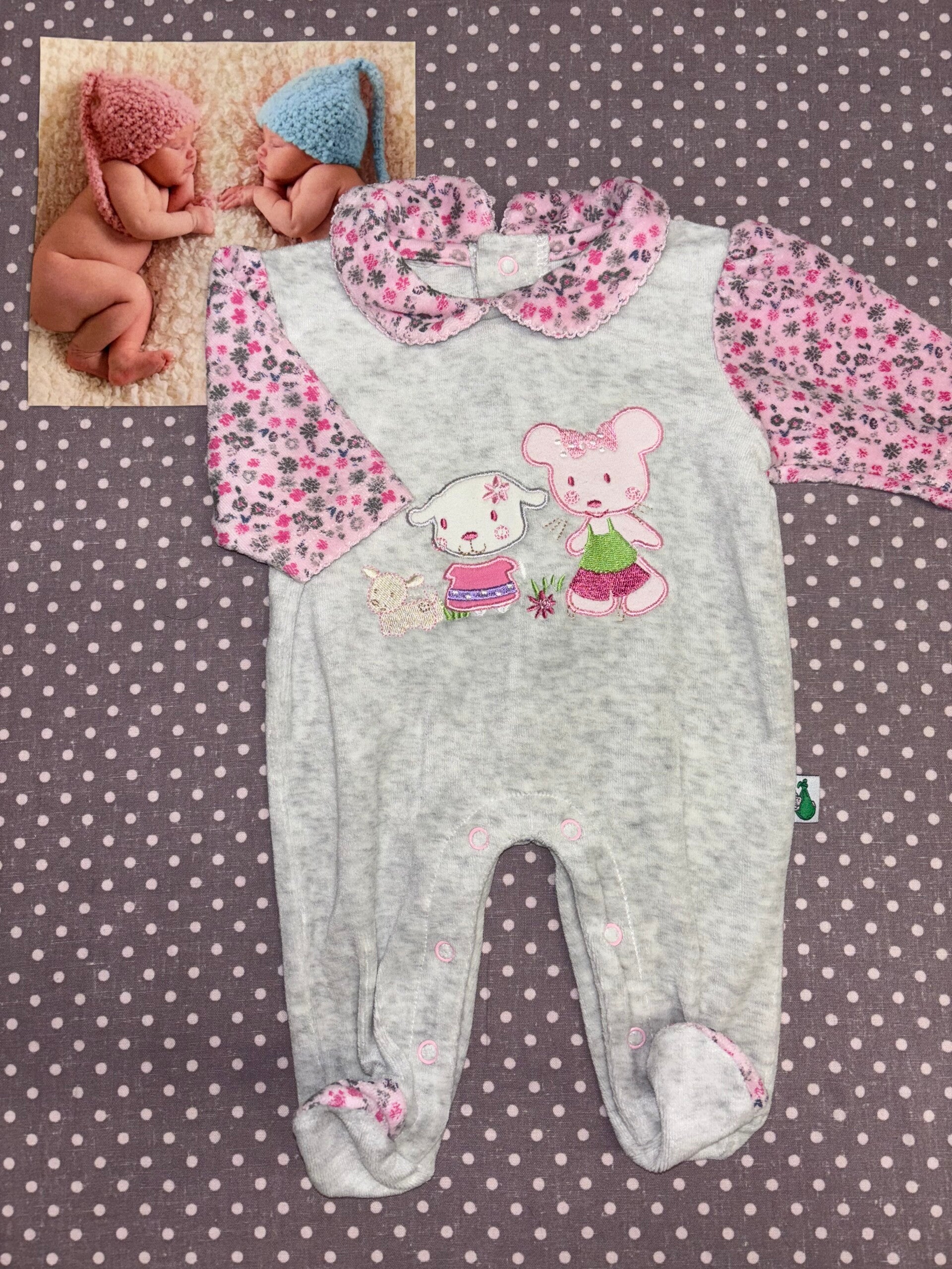 Naissance pyjama gris rose