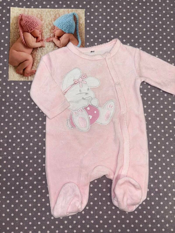 Naissance pyjama rose lapin