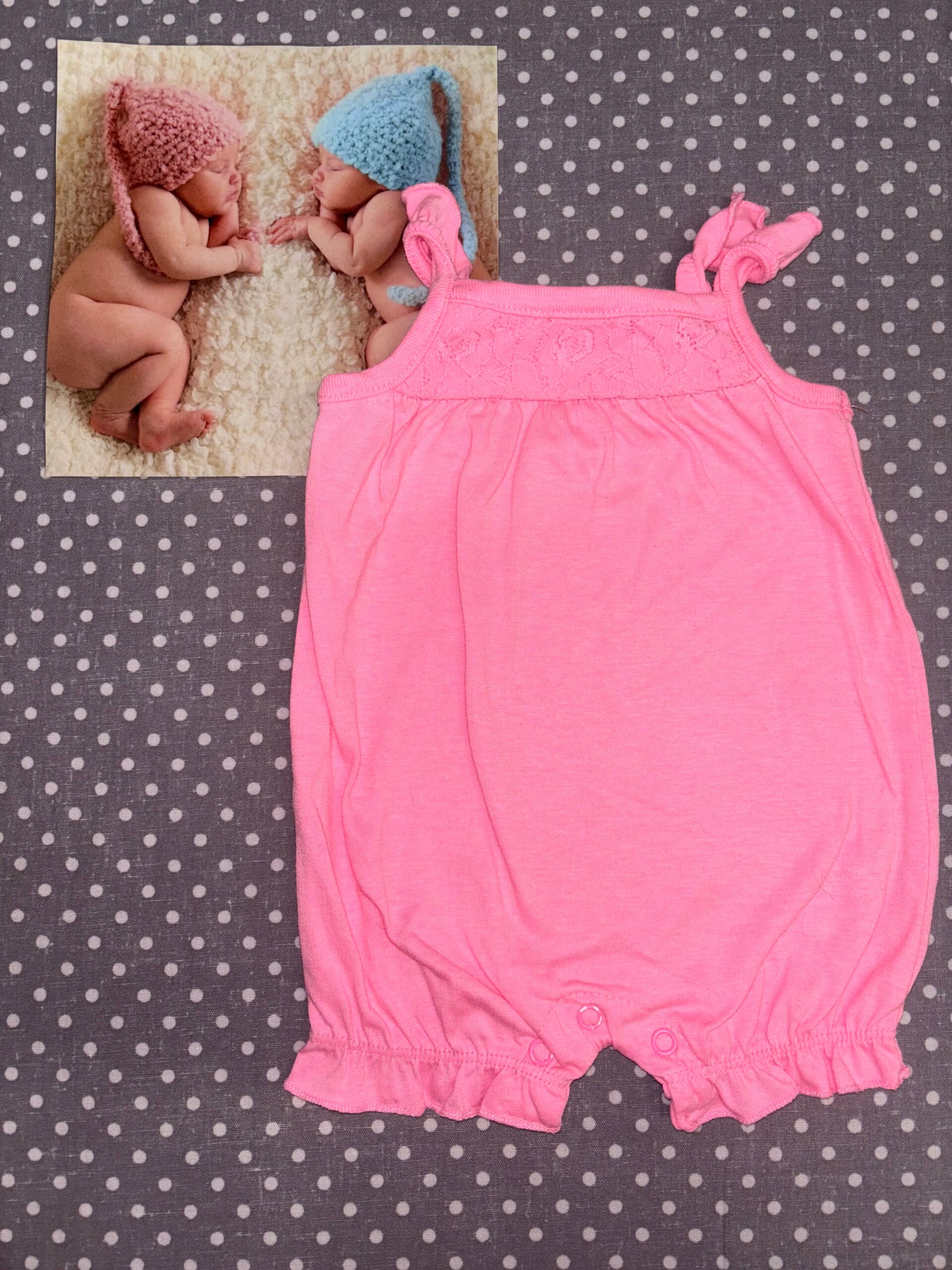 Naissance combinaison rose fluo été