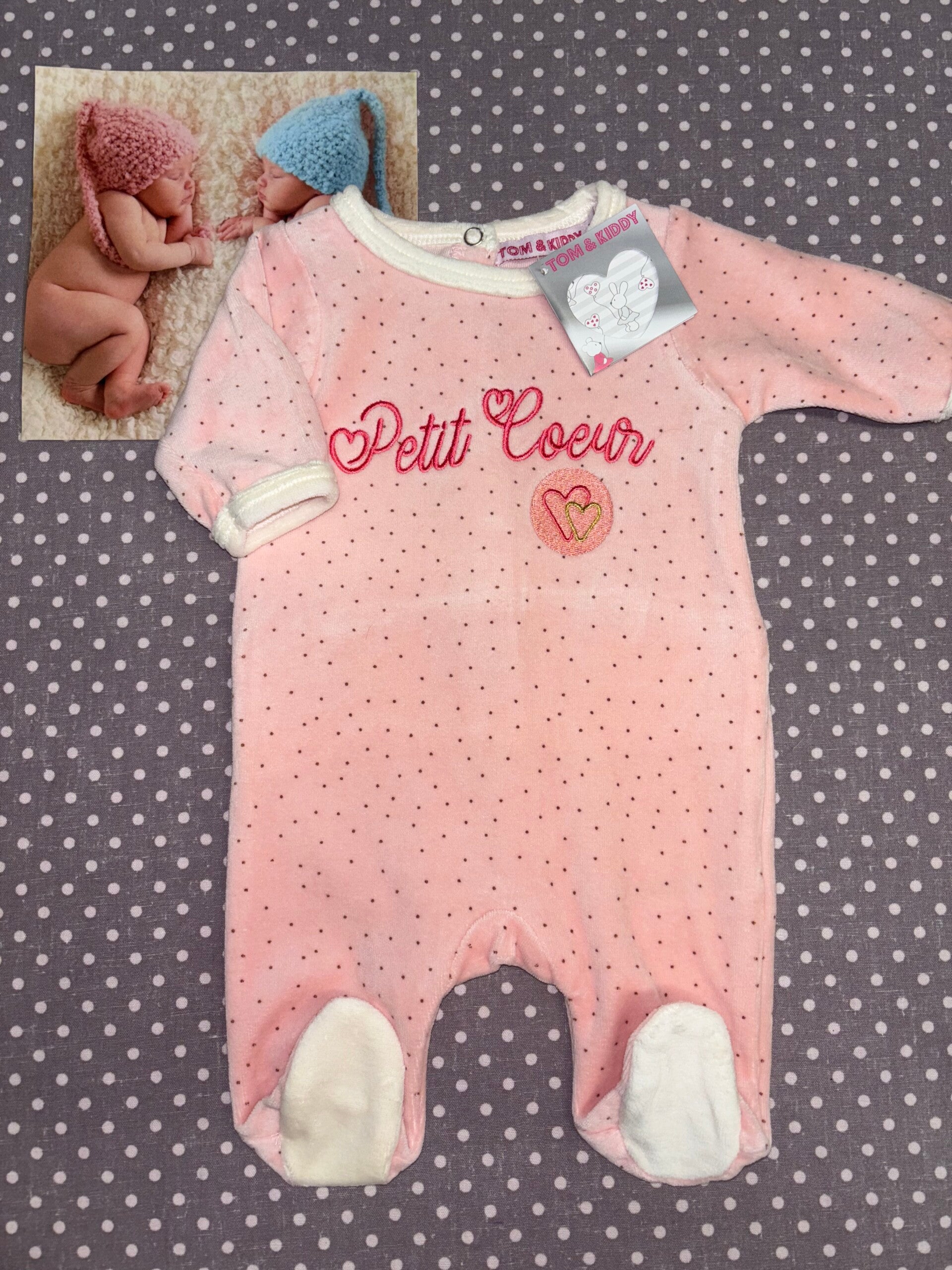 Naissance pyjama petit coeur TOM & KIDDY Neuf avec étiquettes