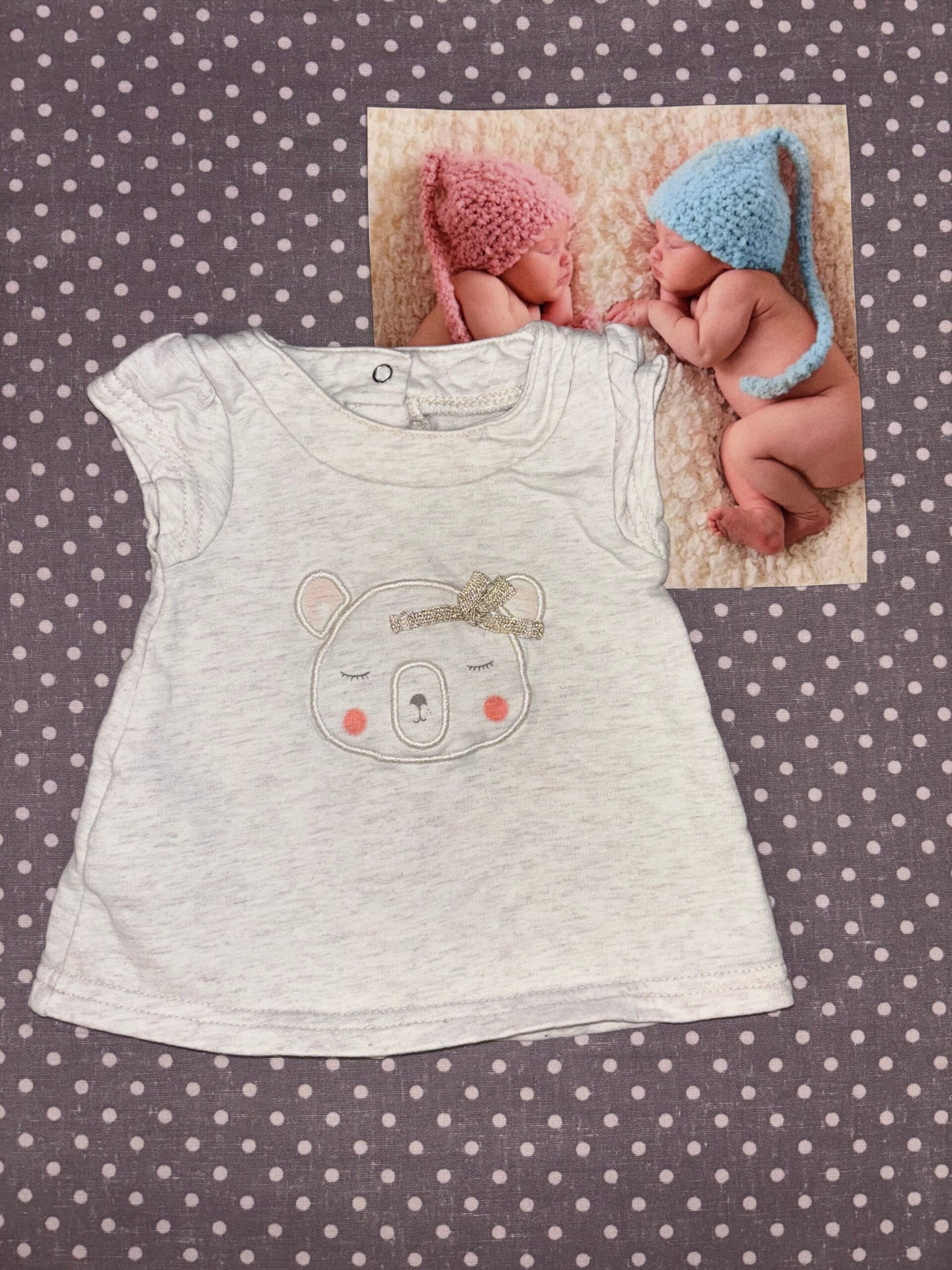 Naissance robe crème ours TAPE A L'OEIL