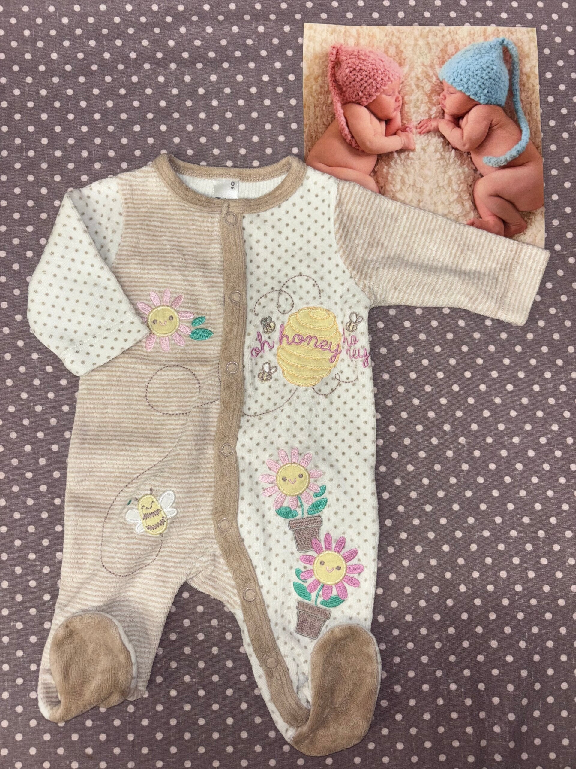 Naissance pyjama fleurs miel TEX
