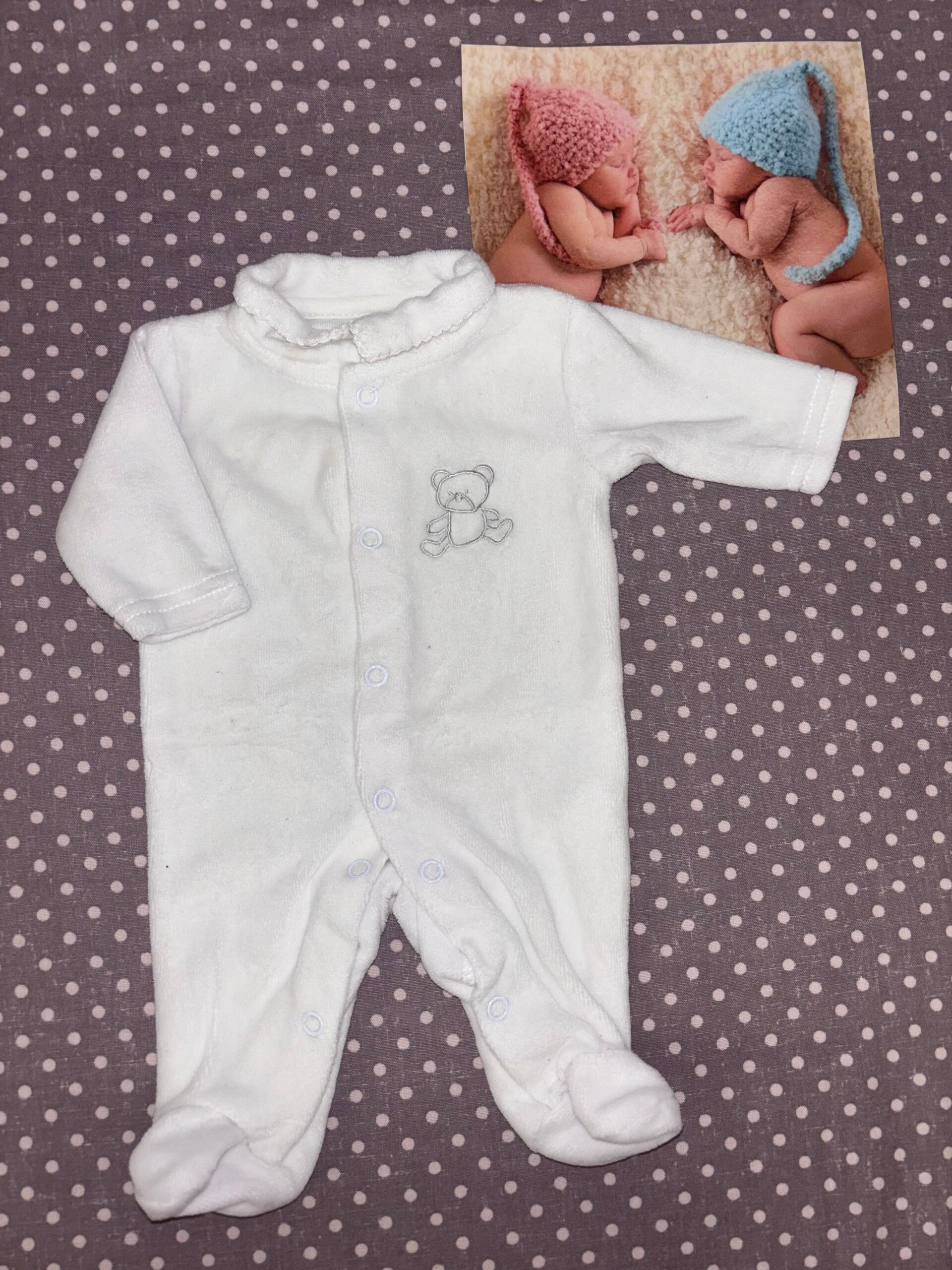 Naissance pyjama blanc ours mixte