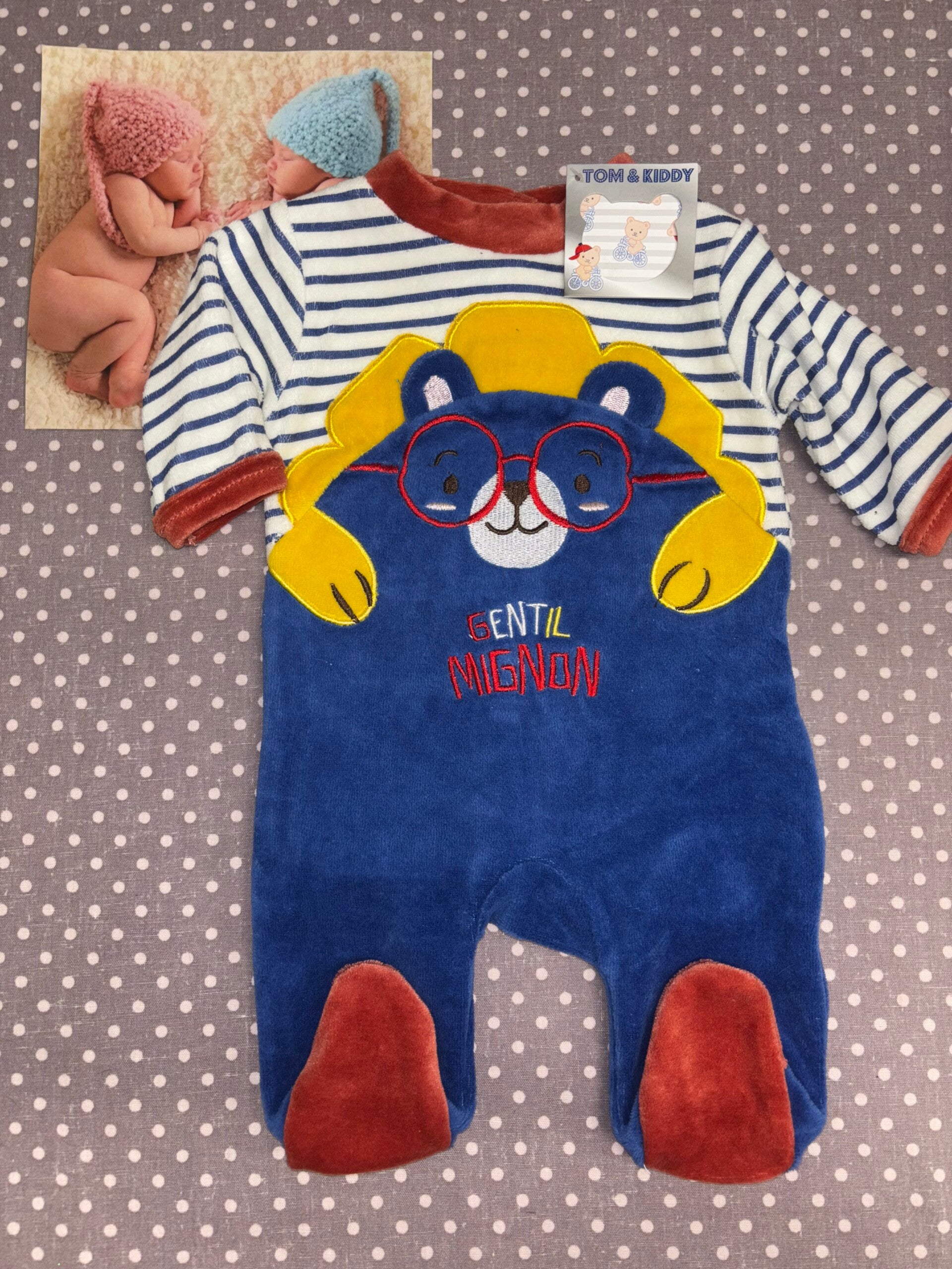 Naissance pyjama lion bleu TOM&KIDDY NEUF