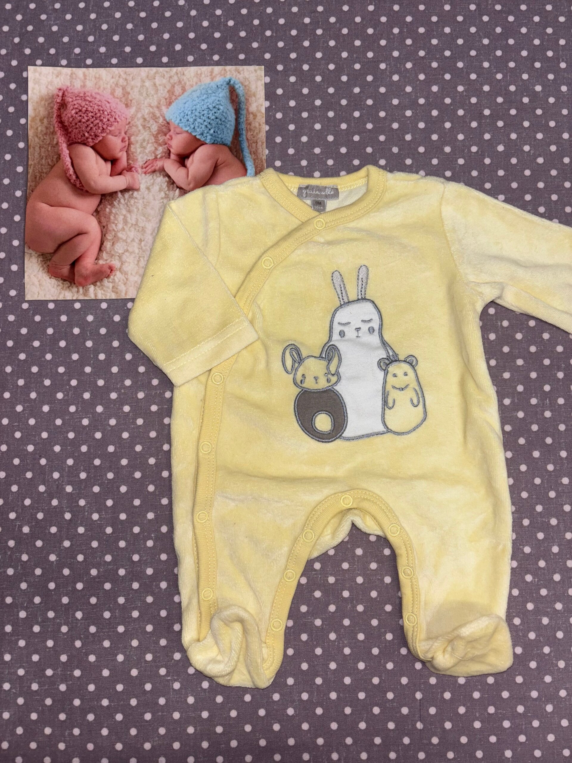 Naissance pyjama jaune GRAIN DE BLE