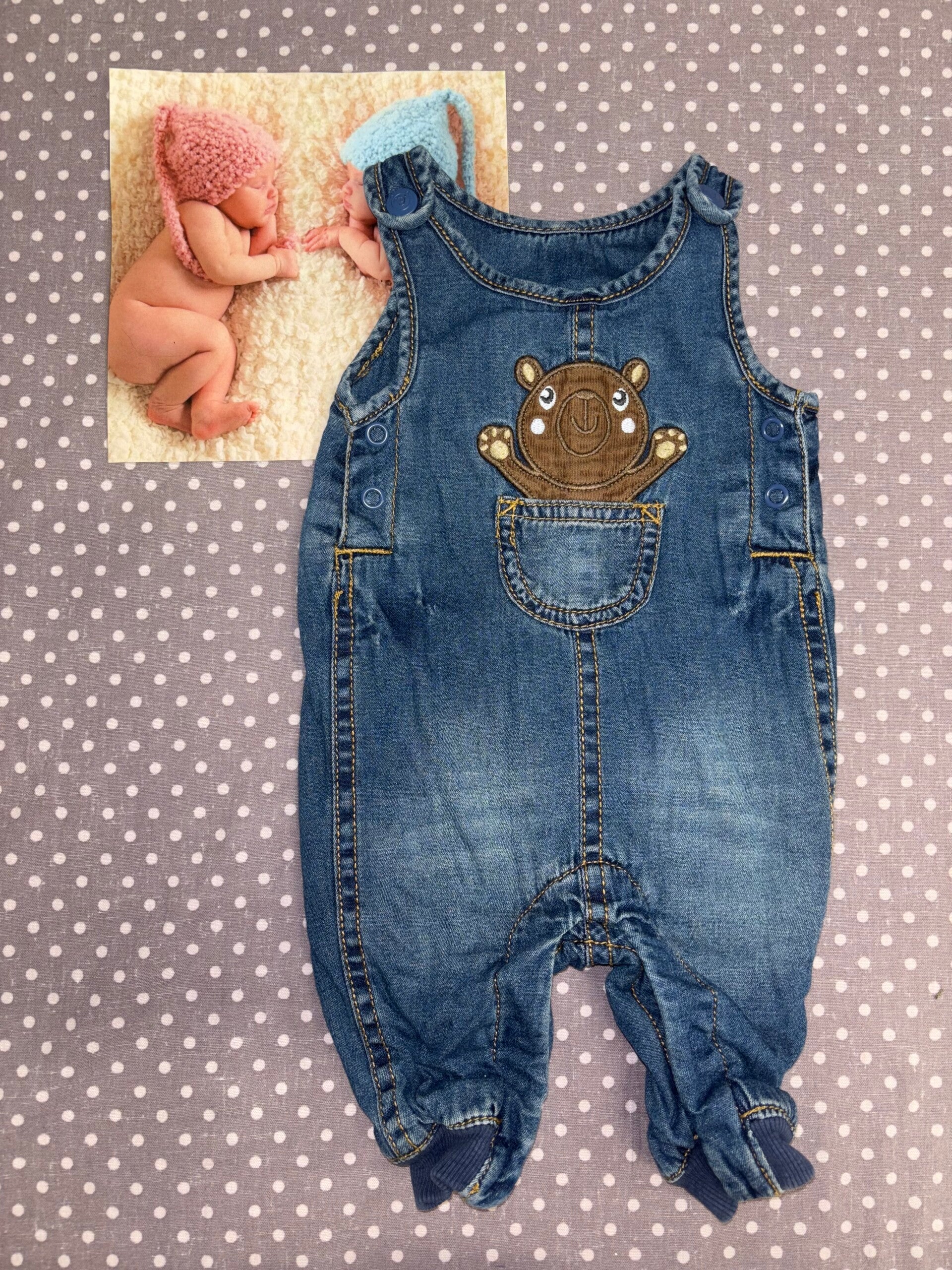 Naissance - 1 mois salopette en jean