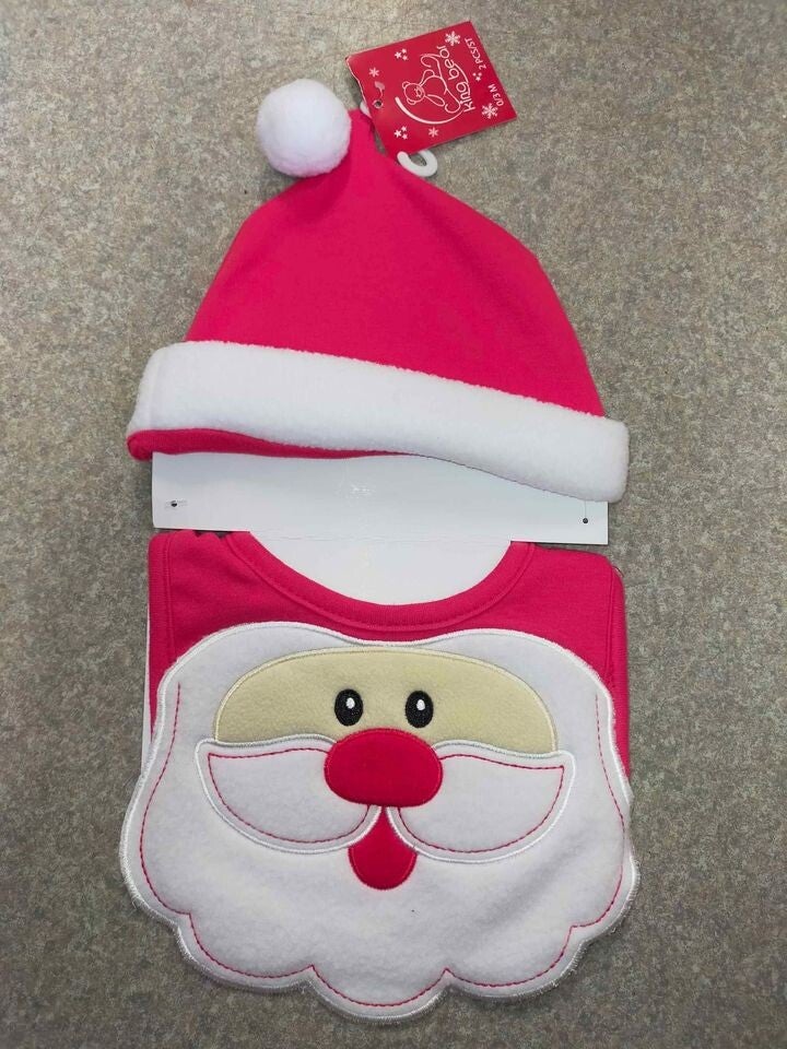 Bavoir + bonnet Père noël 0-3 mois