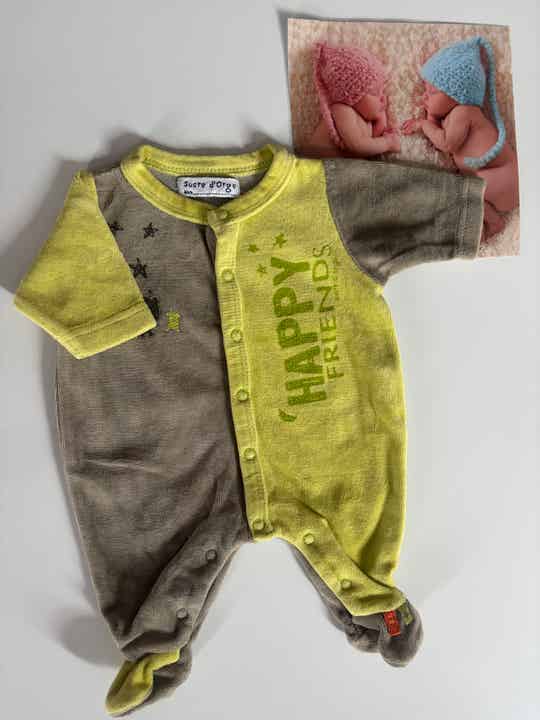 Naissance pyjama marron vert SUCRE D'ORGE