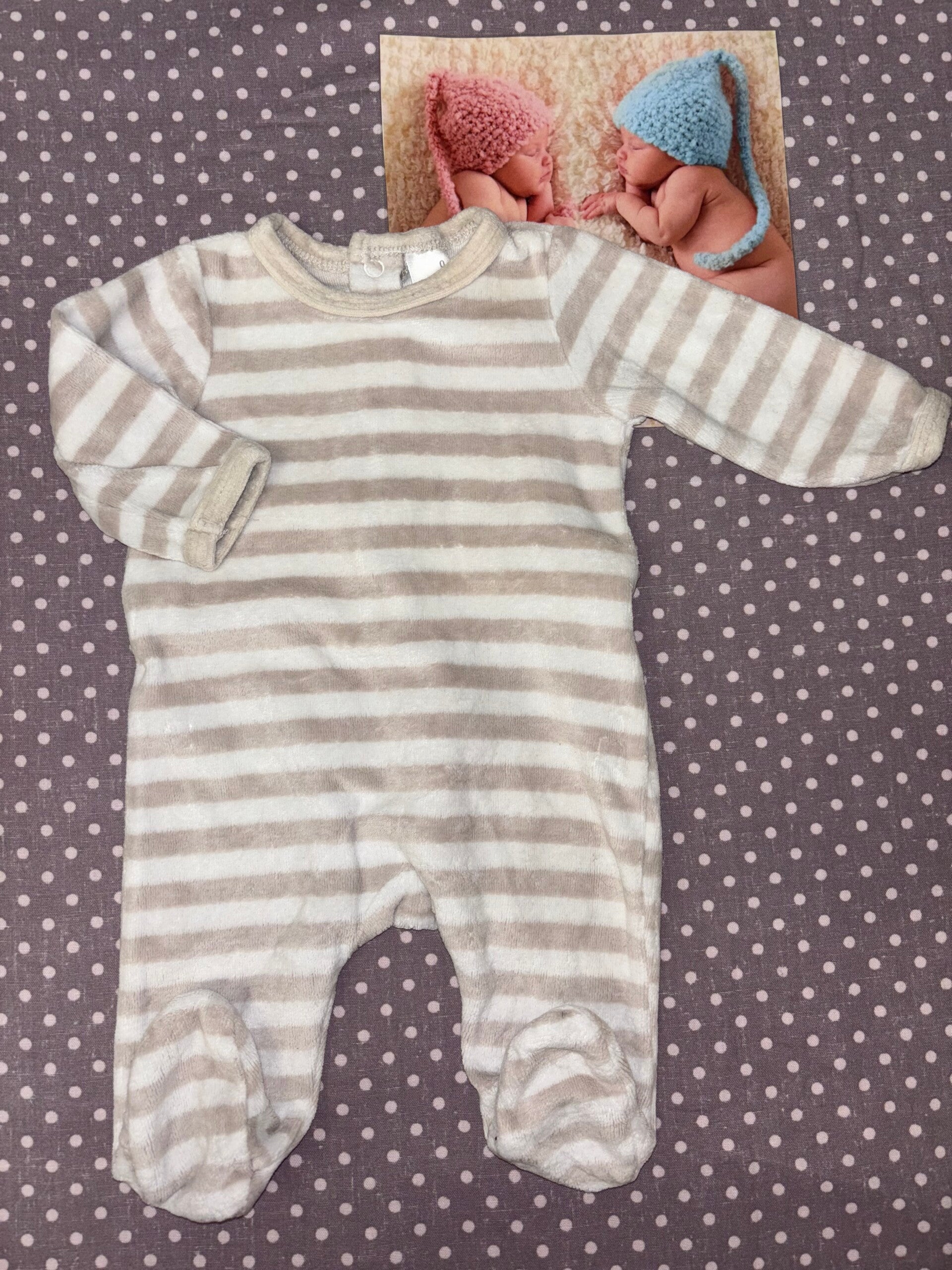 Naissance pyjama rayures marron TEX mixte