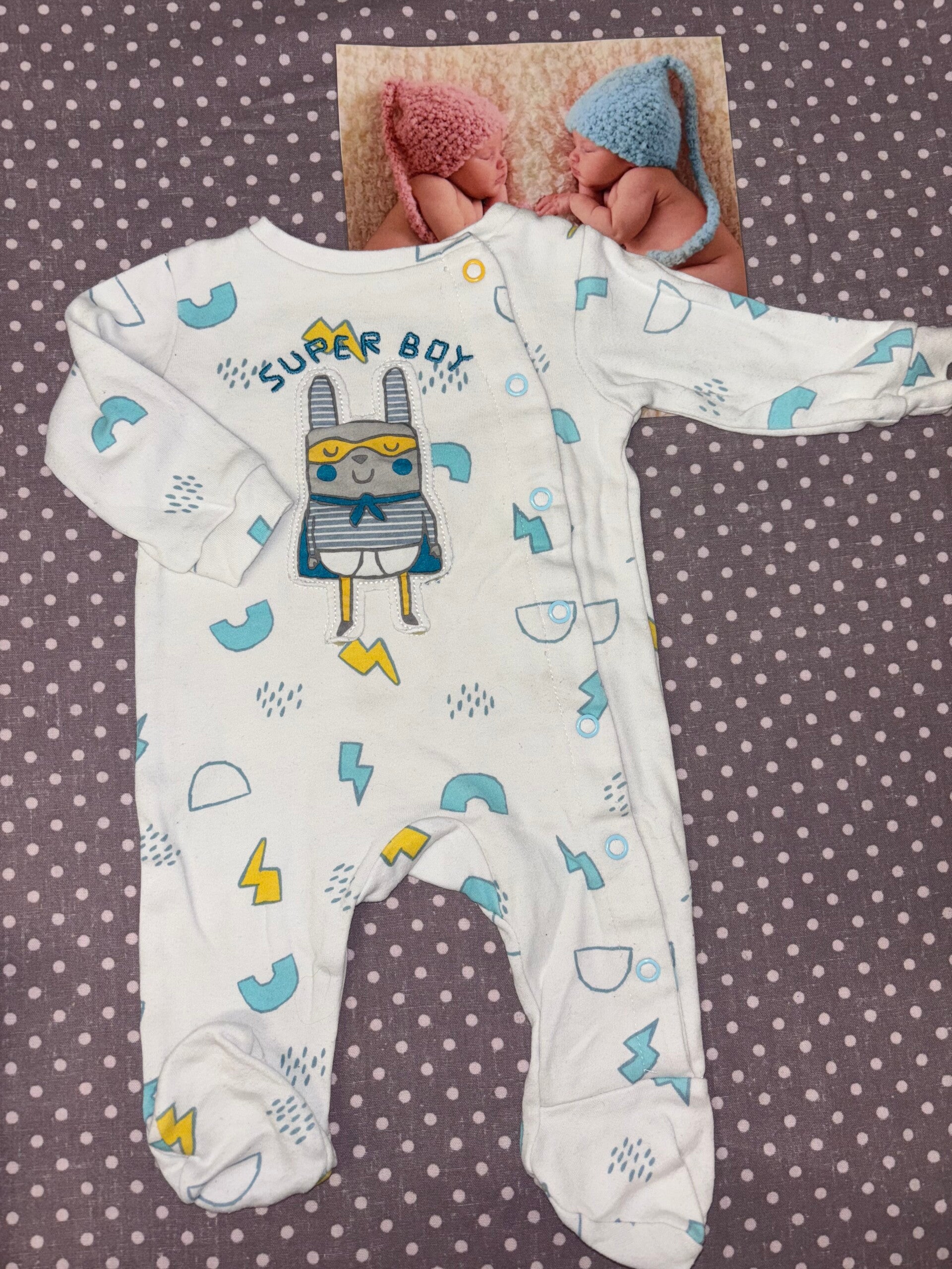 Naissance pyjama coton "super boy" TEX