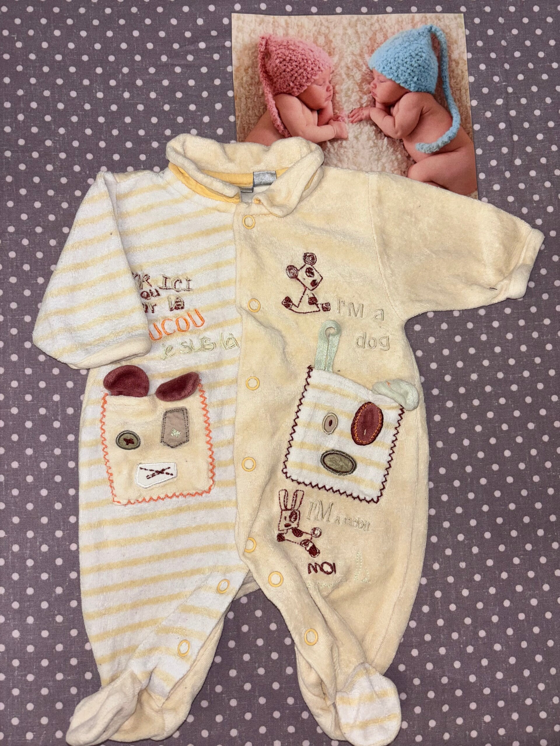 Naissance pyjama jaune KIABI vintage