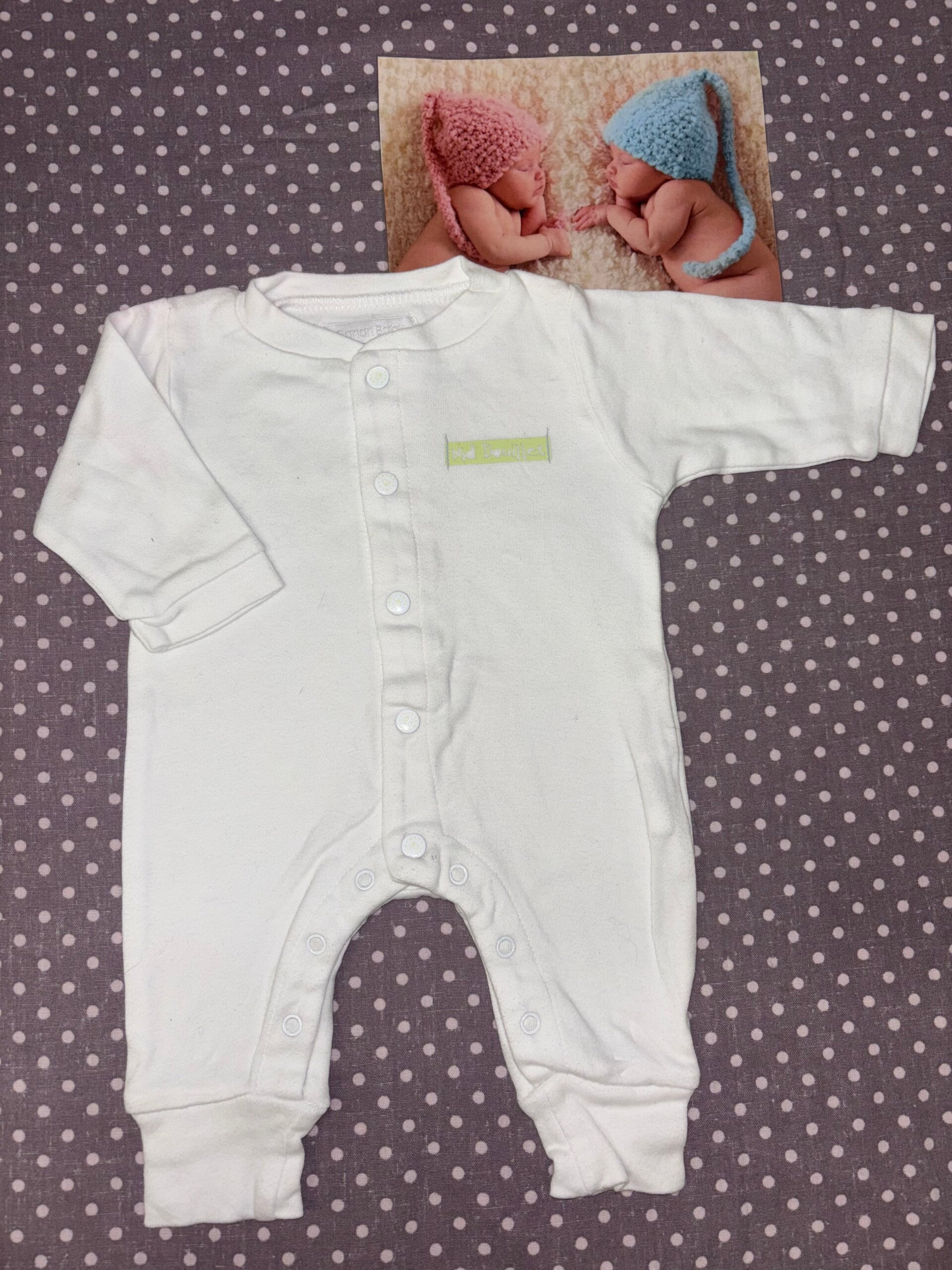 Naissance pyjama coton blanc CANARI BABY mixte