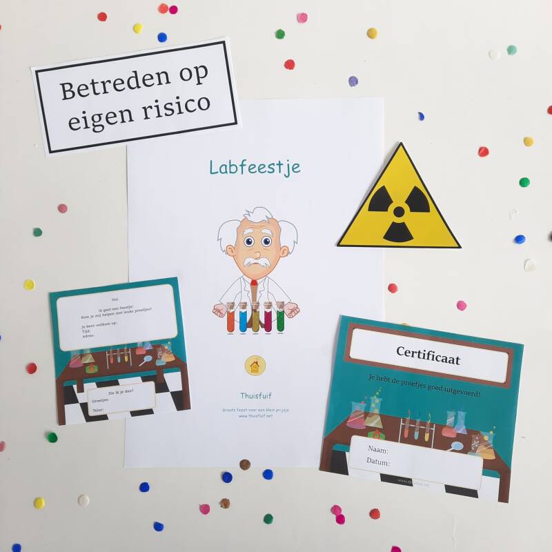 Labfeestje - een kinderfeestje vol met proefjes om lekker thuis te vieren.