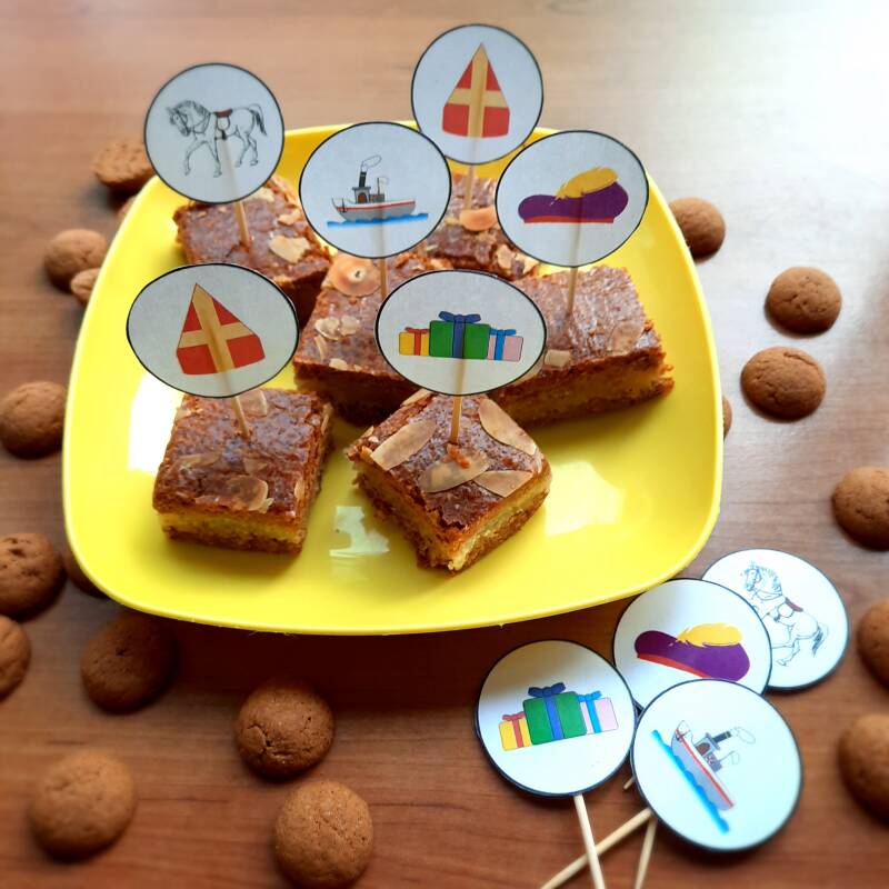 Sinterklaas traktatie. Maak je eigen sinterklaas prikkers. Leuk voor Sinterklaas op school of bij je kinderfeestje.