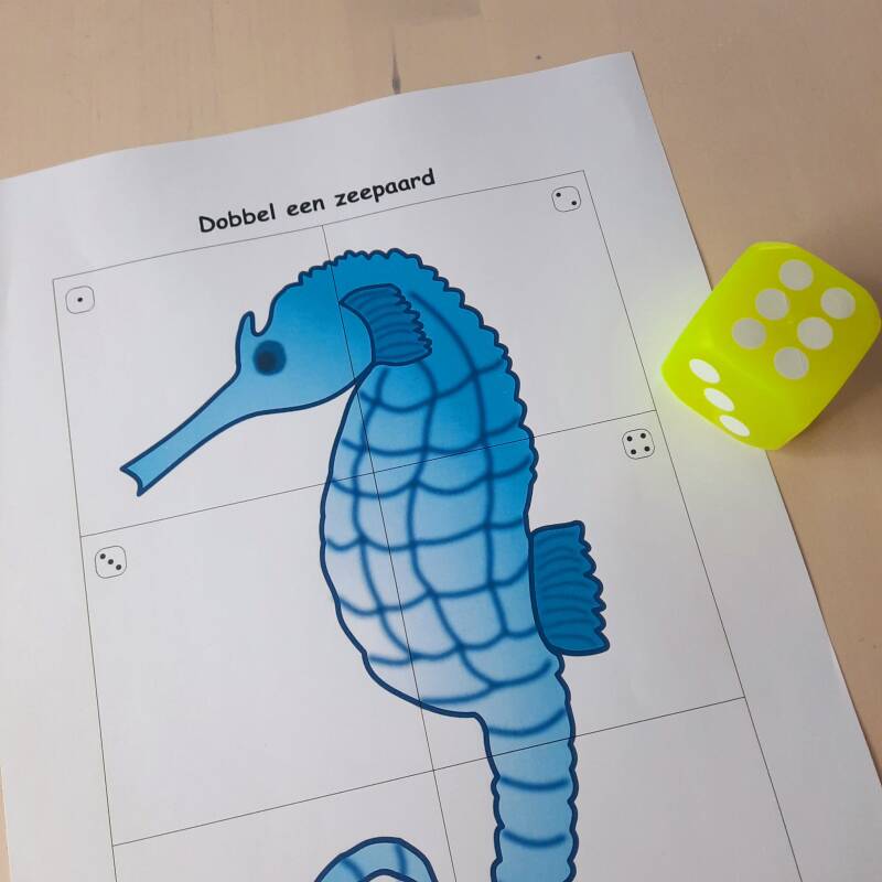Een leuk, kort spelletje voor een zeemeerminnen- of onderwaterfeestje. Maak je zeepaard compleet. Gratis printable.