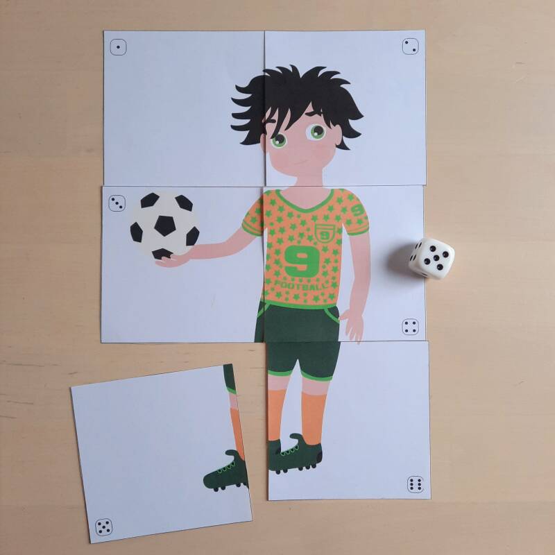 Printable dobbelspel voor een voetbalfeestje