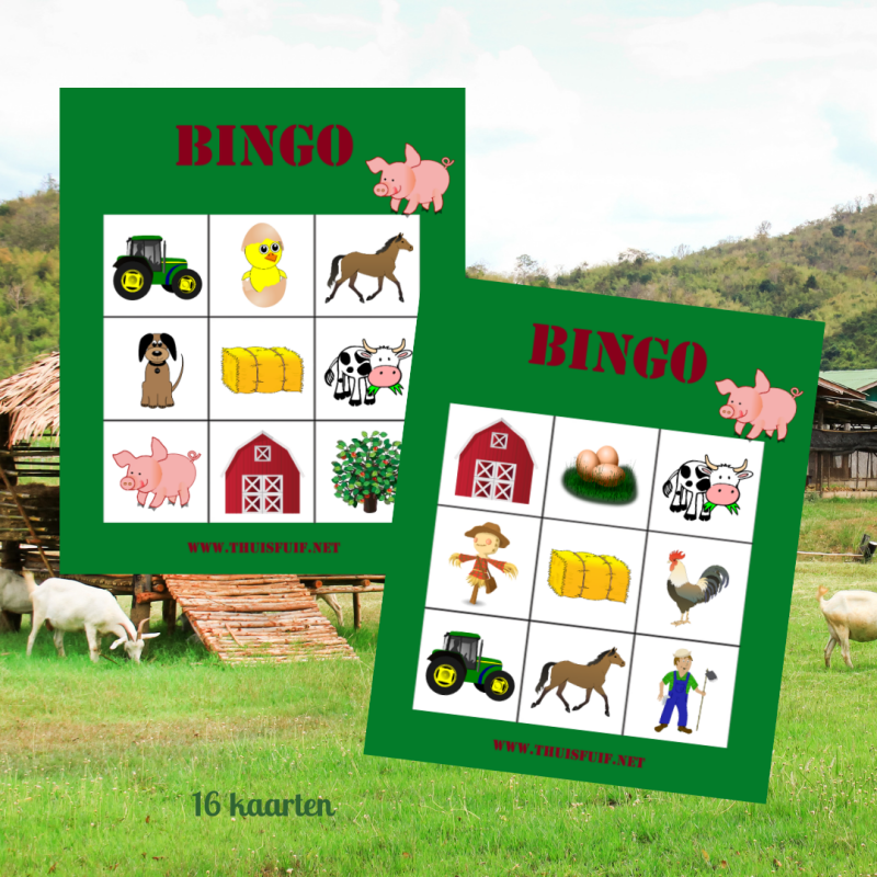 Actie voor boerderijcampings: Gebruik een jaar lang de boerderijbingo bij de campinganimatie of voor kinderactiviteiten. Ook leuk voor de kinderboerderij!