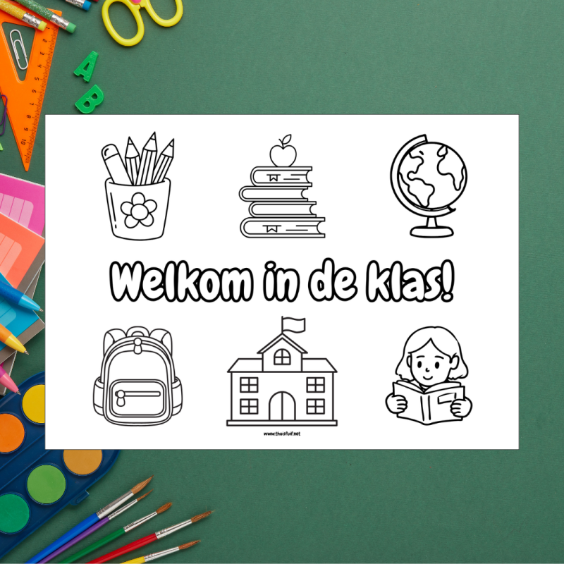Een kleurplaat voor de start van het nieuwe schooljaar - gratis printen