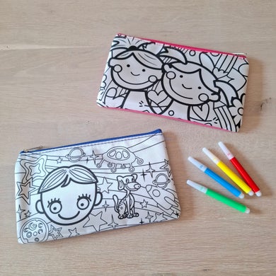 Knutselactiviteiten voor een kinderfeestje. Complete knutselpakketten met stiften of krijtjes.