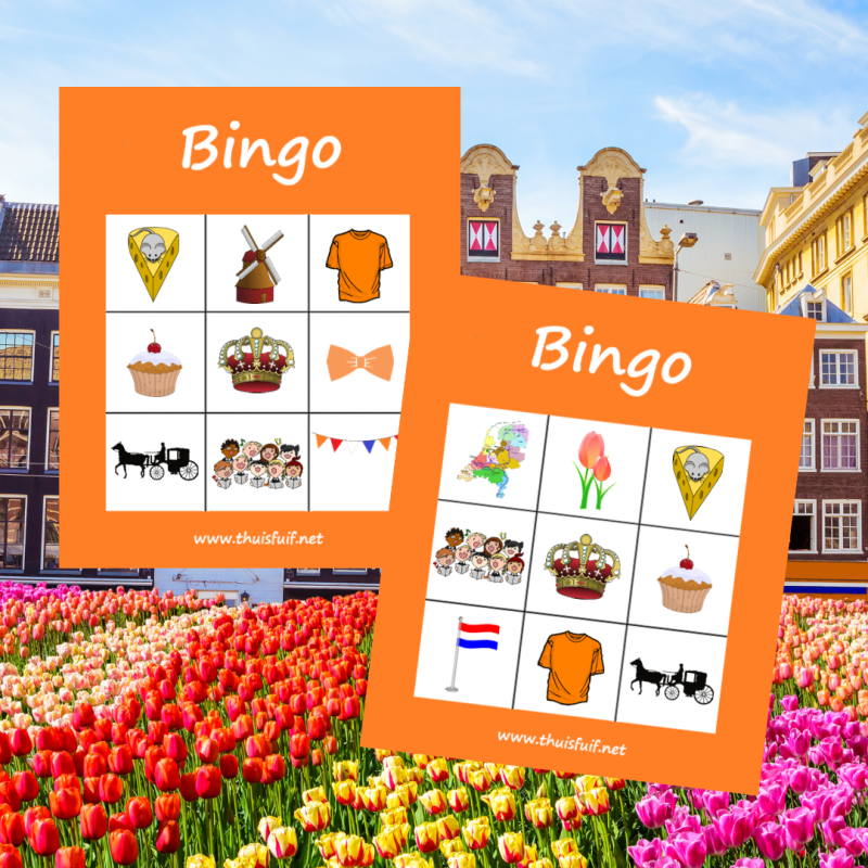 Koningsdag bingospel voor kinderen en ouderen