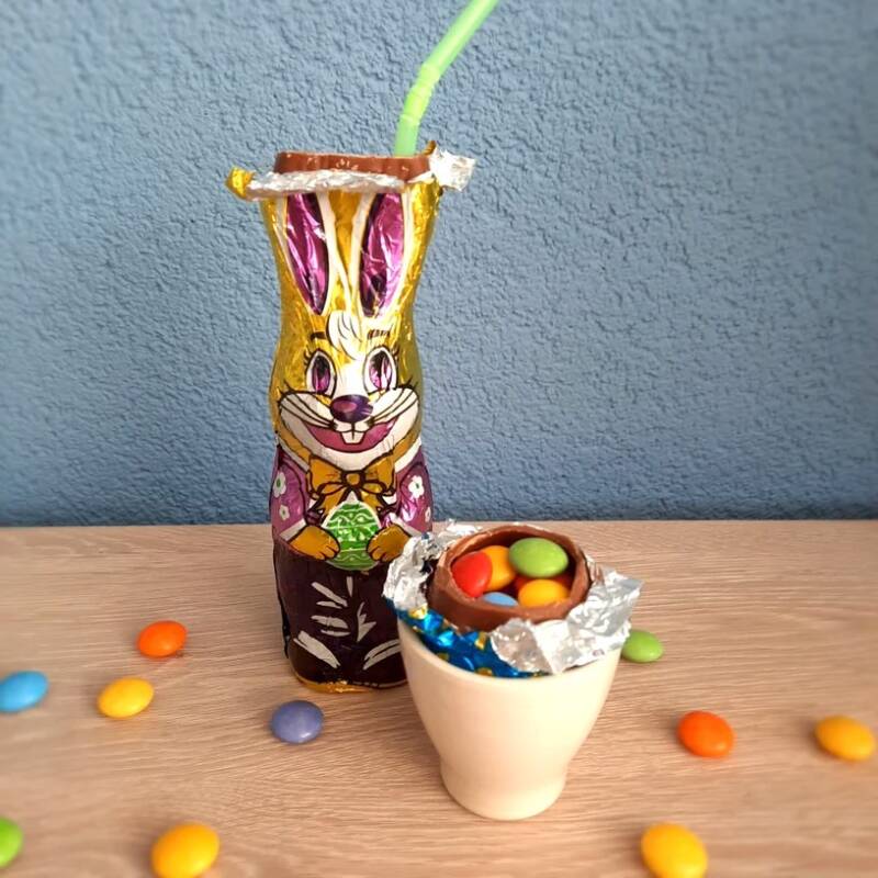 lenteshake voor een lente kinderfeestje. Een leuke traktatie bij de spelletjes en de kleurplaat.