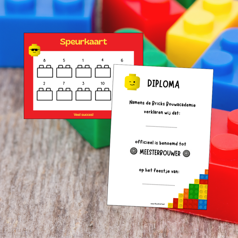 Bricksfeestje - een LEGO kinderfeestje voor thuis. Met speurtocht en leuke challenges.