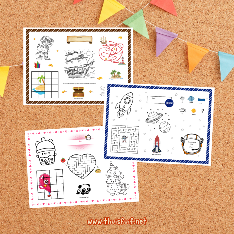 Placemat printen voor kinderfeestje of feestdagen