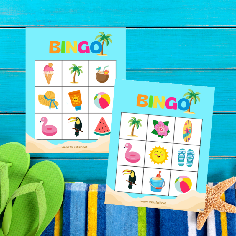 Tropische bingo voor een hawaiifeestje of tropisch kinderfeestje | tropical bingo