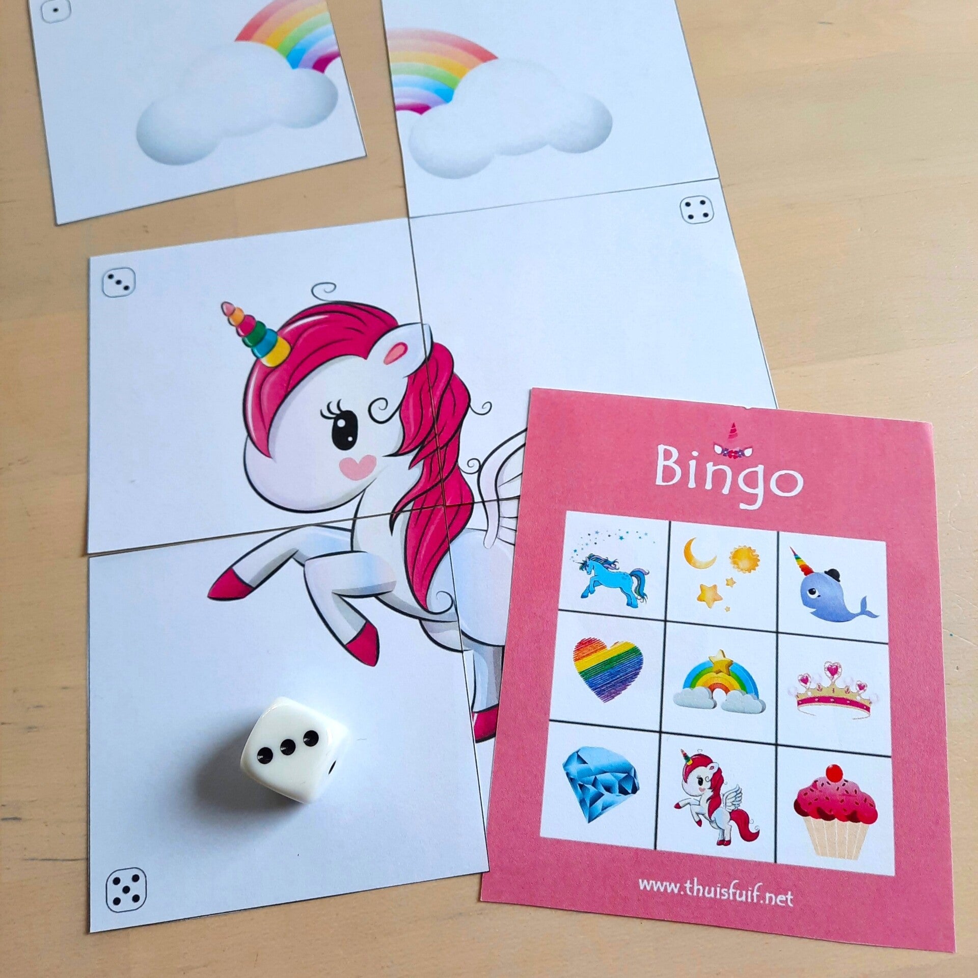 Unicornbingo voor een unicornfeestje (of eenhoorn kinderfeestje)