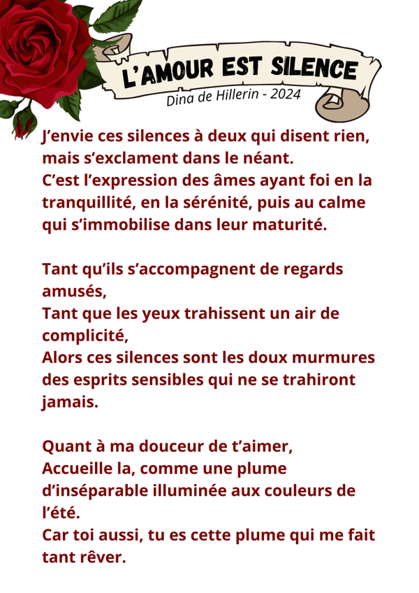 Poème en poster : L'amour est silence